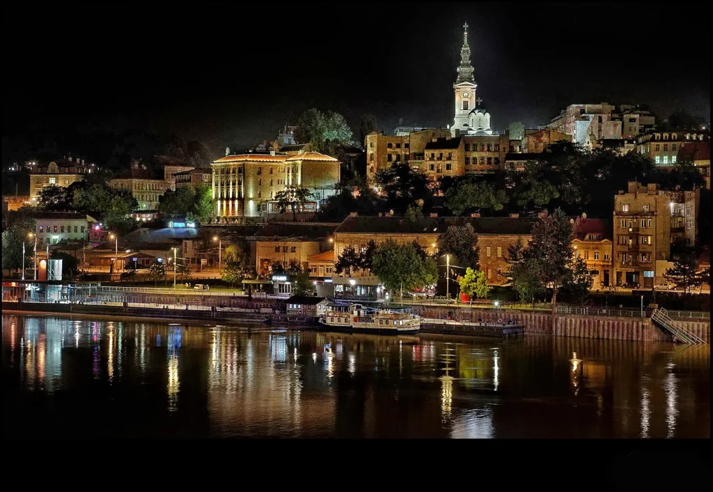 night boat tour Belgrade old city view